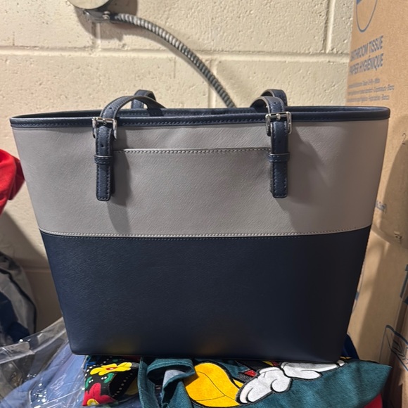 Michael Kors Blue and White Tote Bag - Picture 2 of 3